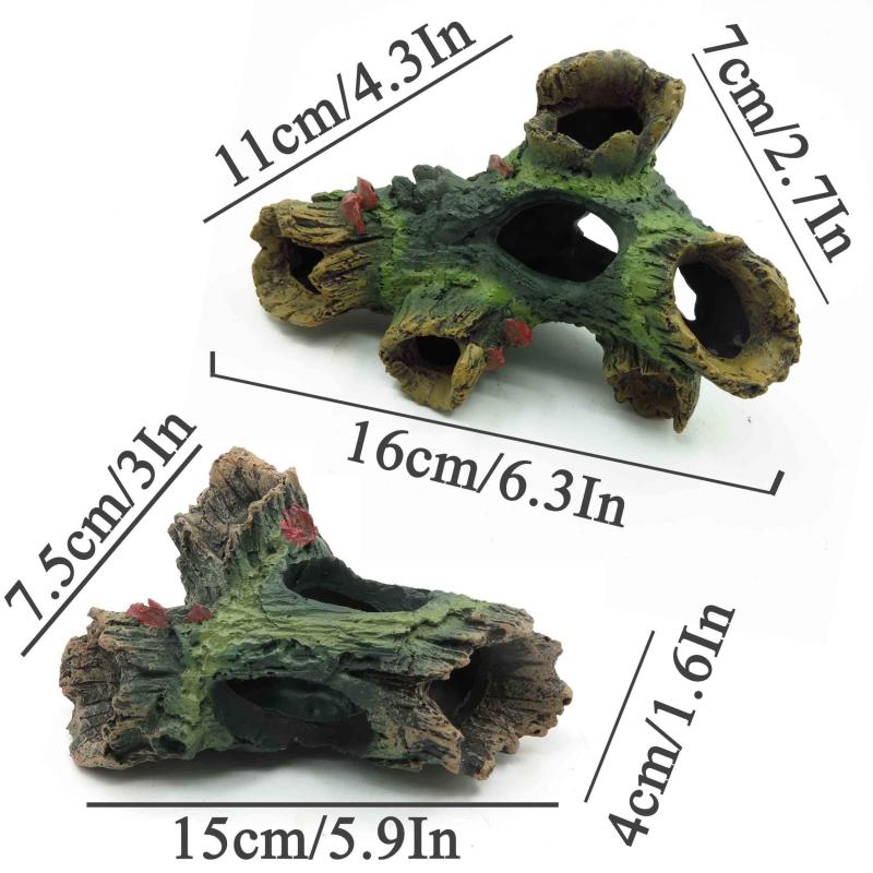 Fish Tank Wood Trunk Decoration with Hideout Caves