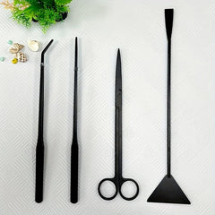 Aquascaping Tool Kit Long Stainless Steel Tweezers Scissors Spatula