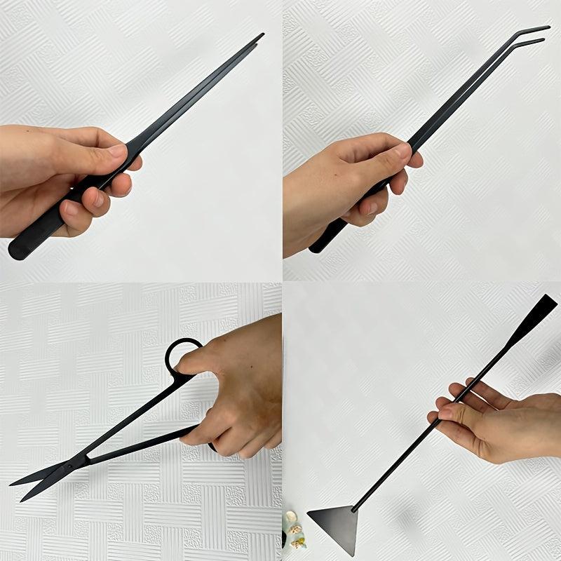 Aquascaping Tool Kit Long Stainless Steel Tweezers Scissors Spatula
