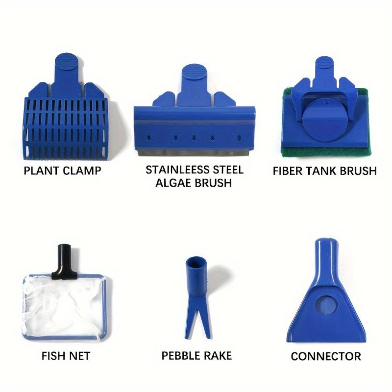 Professional Aquarium Cleaning Kit 5-in-1 Fish Net Gravel Rake