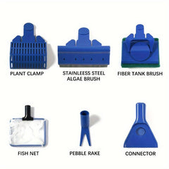 Professional Aquarium Cleaning Kit 5-in-1 Fish Net Gravel Rake