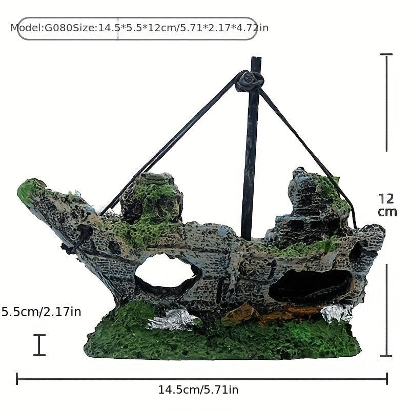 Aquarium Sunken Decor Resin Hideaway House for Fish and Shrimp