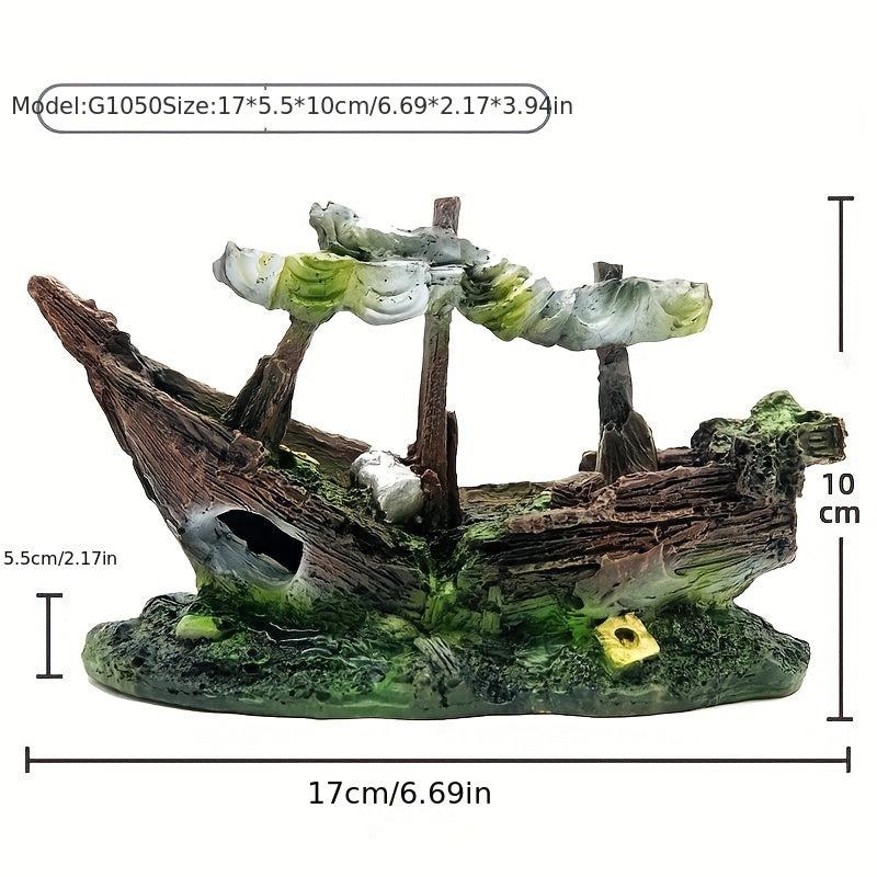 Aquarium Sunken Decor Resin Hideaway House for Fish and Shrimp