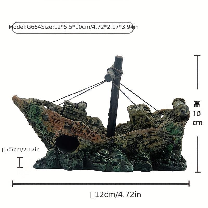 Aquarium Sunken Decor Resin Hideaway House for Fish and Shrimp