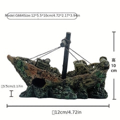 Aquarium Sunken Decor Resin Hideaway House for Fish and Shrimp