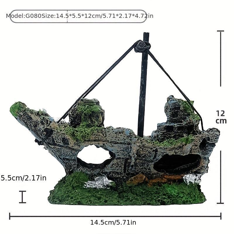 Aquarium Sunken Decor Resin Hideaway House for Fish and Shrimp