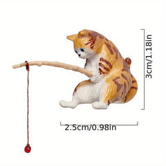 Cat Fishing Aquarium Decoration Toy Set