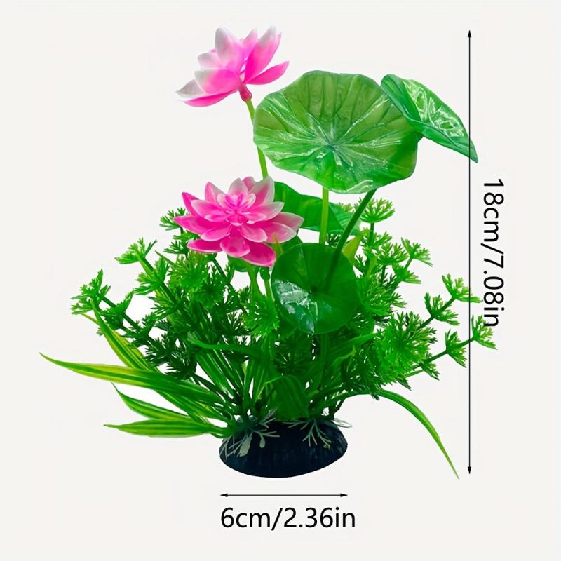 Artificial Lotus Fish Tank Ornament Plastic Plants Decoration