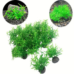 5pcs Pet Aquarium Plants Small Plastic Artificial Mini Grass Set