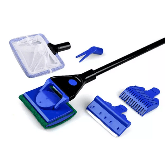 5-in-1 Aquarium Cleaning Set Gravel Rake Algae Scraper Fork Sponge Brush
