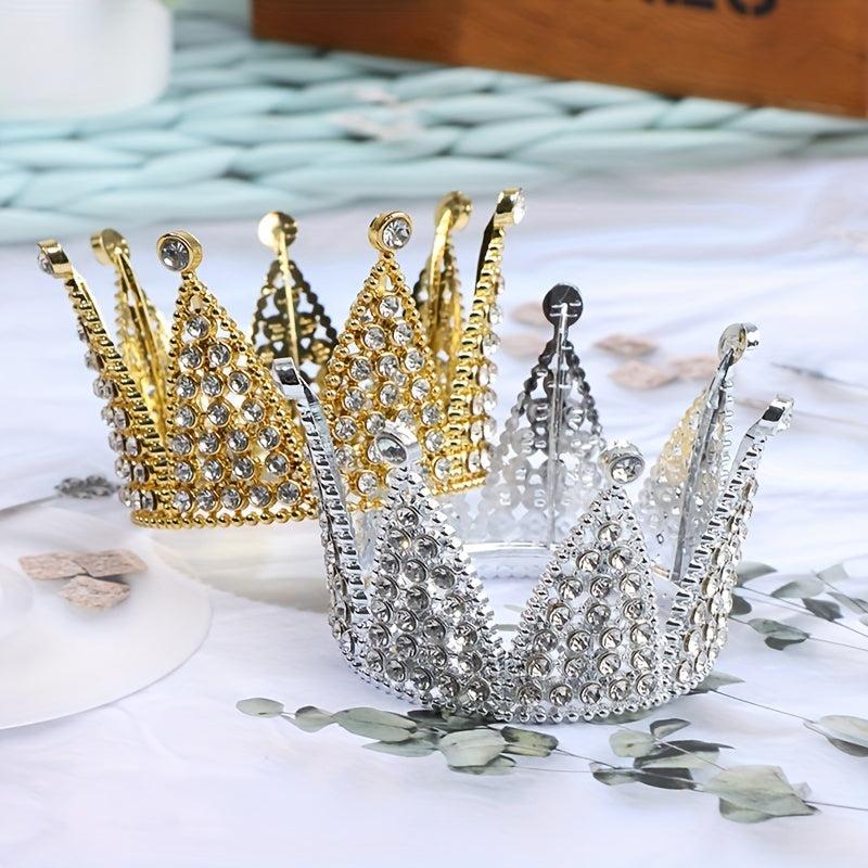 Crown Fish Tank Decoration Rhinestone Crown Ornament