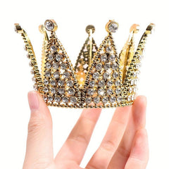 Crown Fish Tank Decoration Rhinestone Crown Ornament