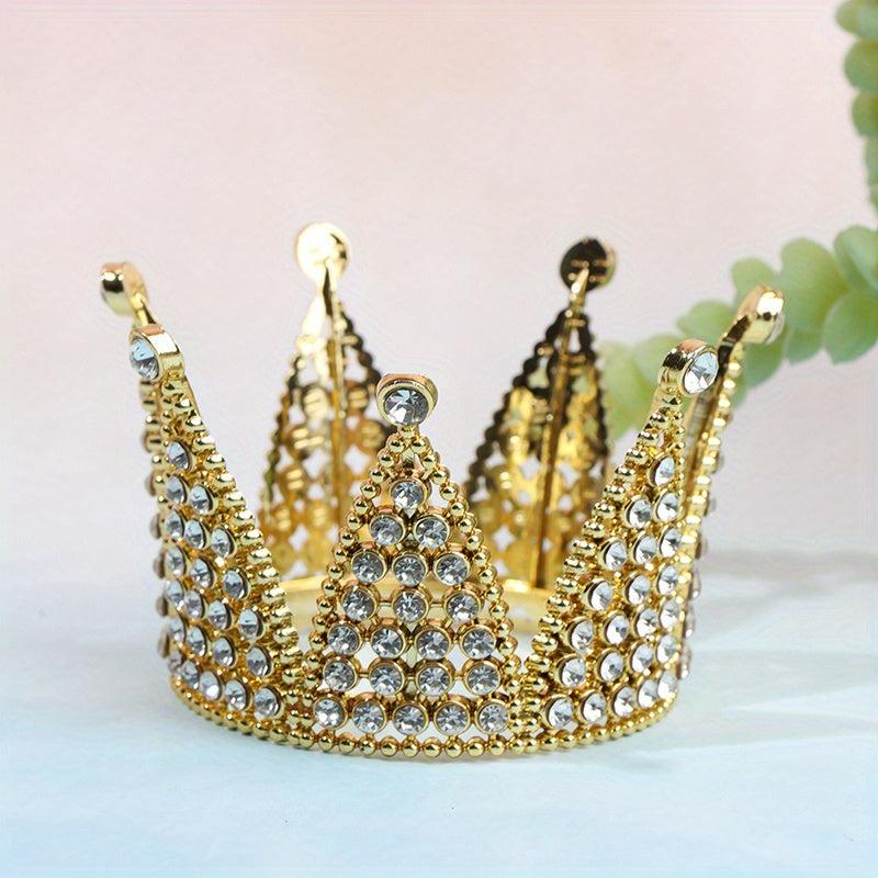 Crown Fish Tank Decoration Rhinestone Crown Ornament