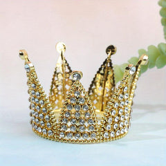 Crown Fish Tank Decoration Rhinestone Crown Ornament