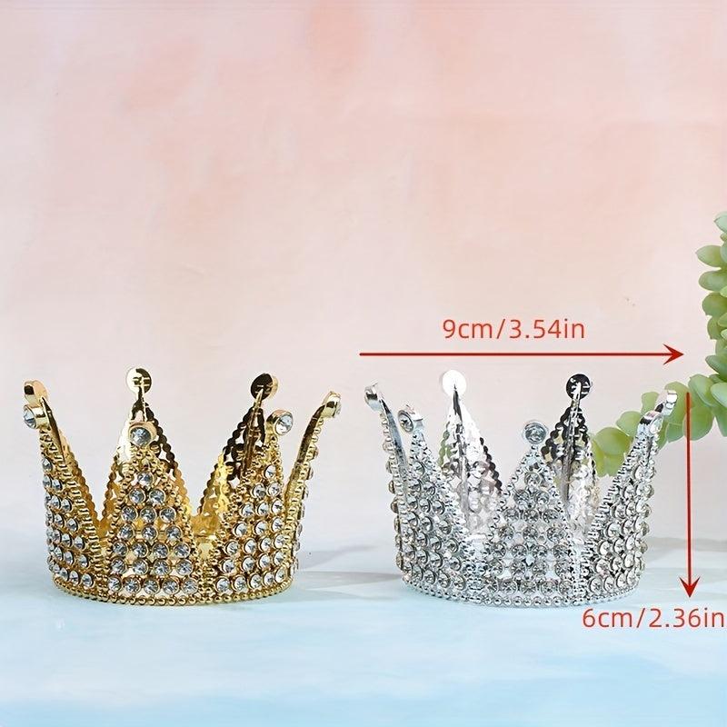 Crown Fish Tank Decoration Rhinestone Crown Ornament