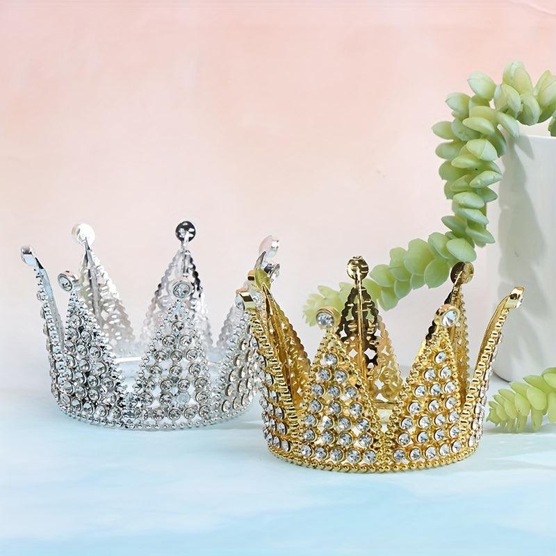 Crown Fish Tank Decoration Rhinestone Crown Ornament