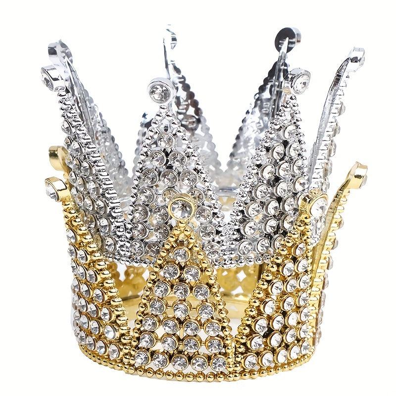 Crown Fish Tank Decoration Rhinestone Crown Ornament