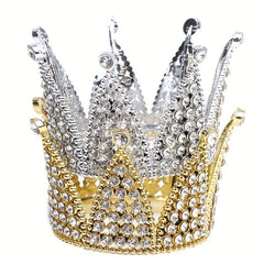 Crown Fish Tank Decoration Rhinestone Crown Ornament