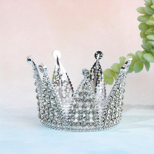 Crown Fish Tank Decoration Rhinestone Crown Ornament