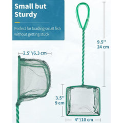 Aquarium Fish Net With Braided Metal Handle Fish Catch Nets