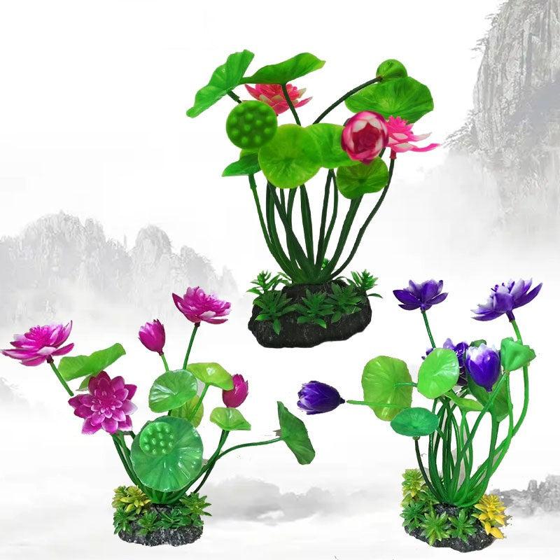 Plastic Lotus Aquarium Plant Decoration