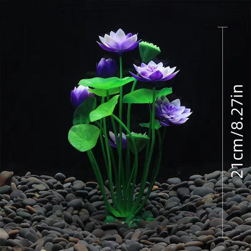 Plastic Lotus Aquarium Plant Decoration