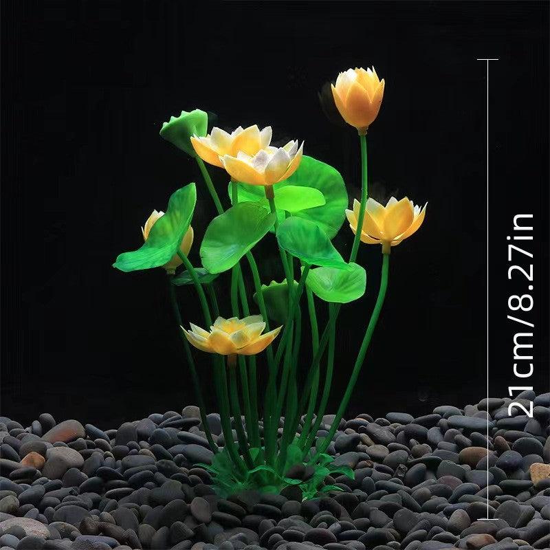 Plastic Lotus Aquarium Plant Decoration
