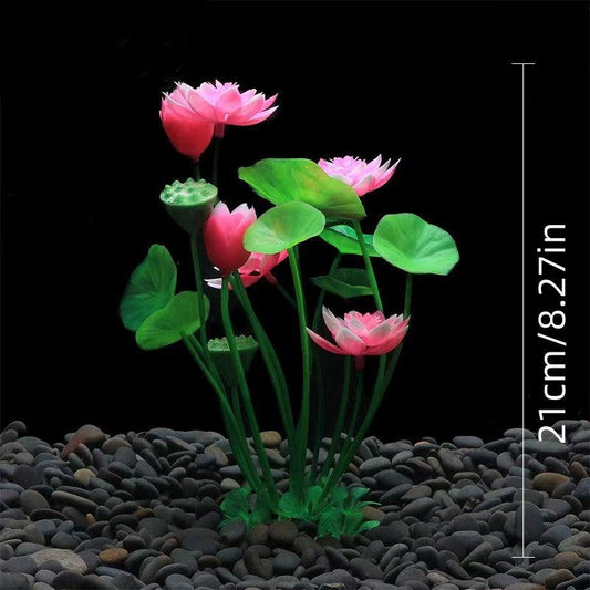 Plastic Lotus Aquarium Plant Decoration