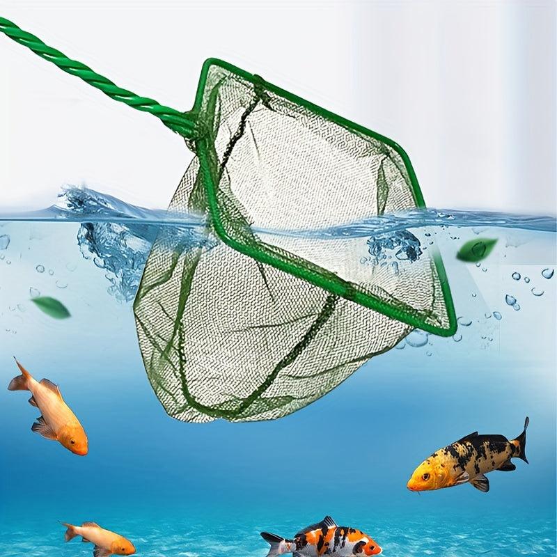 Kids Fish Net Aquarium Fishing Net Long Handle Square Fish Tank Net