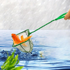Kids Fish Net Aquarium Fishing Net Long Handle Square Fish Tank Net