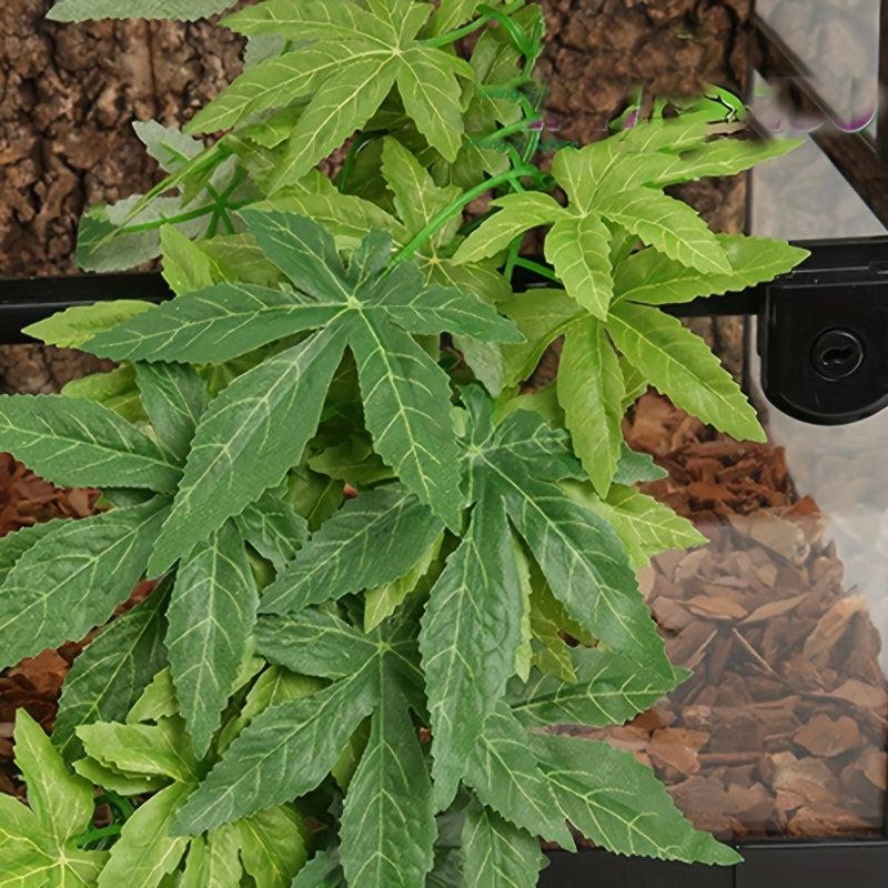 Aquatic Plant Reptile Fish Tank Artificial Plastic Leaves Decor