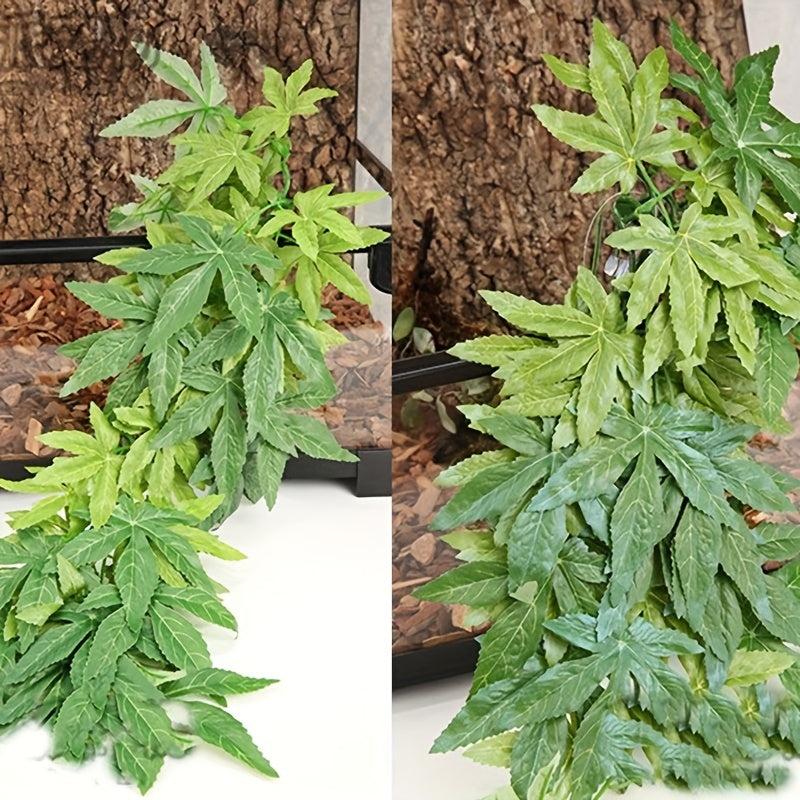 Aquatic Plant Reptile Fish Tank Artificial Plastic Leaves Decor