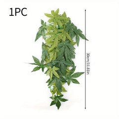 Aquatic Plant Reptile Fish Tank Artificial Plastic Leaves Decor