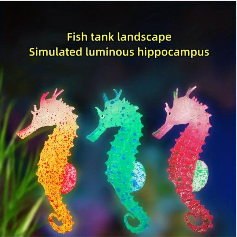 Artificial Seahorse Aquarium Ornament - 4pcs Set