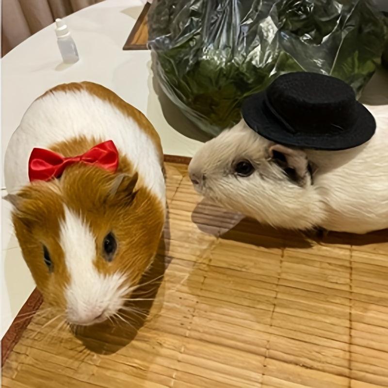 2Pcs Small Animals Hats and Bow Ties Set Pet Accessories