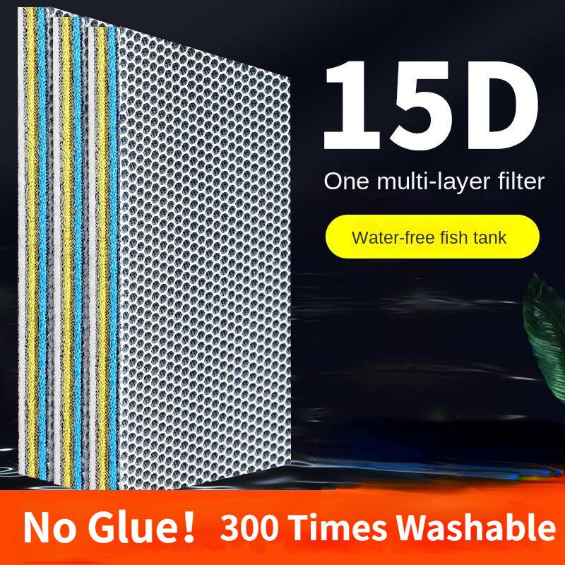 15D Bio Sponge Aquarium Filter Media No Glue High Density Fish Tank Pond