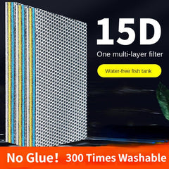 15D Bio Sponge Aquarium Filter Media No Glue High Density Fish Tank Pond