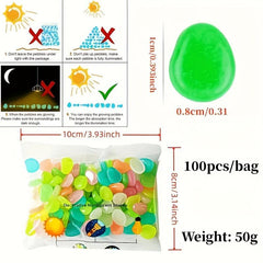 100pcs Luminous Stone Glow Decorative Pebbles for Aquarium