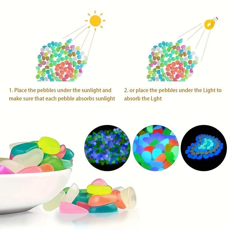 100pcs 500pcs Bag Glow In The Dark Pebbles Magical Garden Aquarium Landscaping