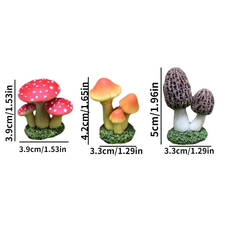Mini Mushroom and Snail Figurines for Aquarium Decoration