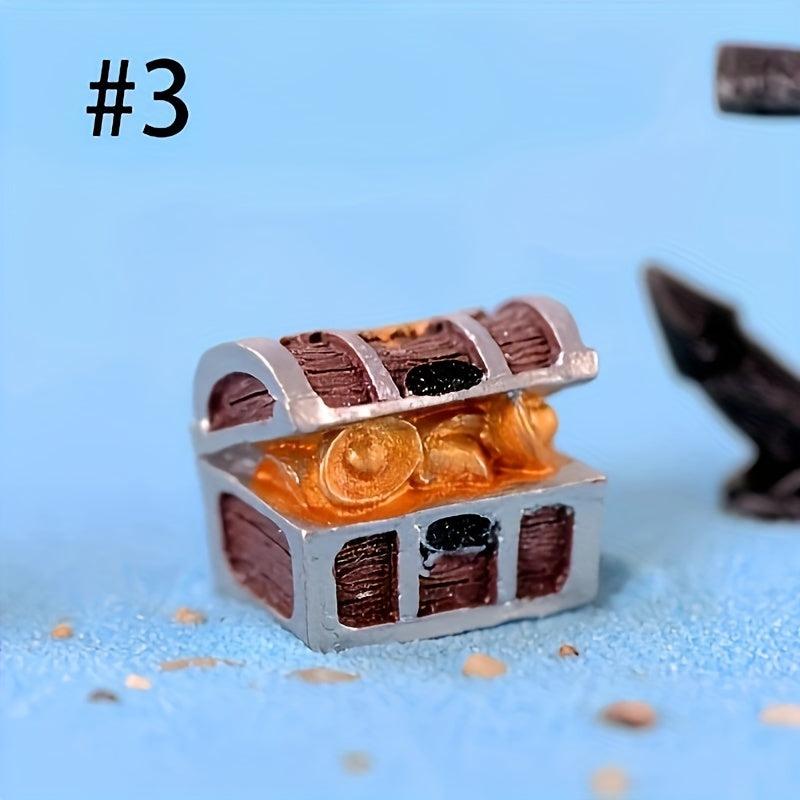4pcs Mini Resin Treasure Chest Box Aquarium Decoration