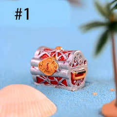 4pcs Mini Resin Treasure Chest Box Aquarium Decoration