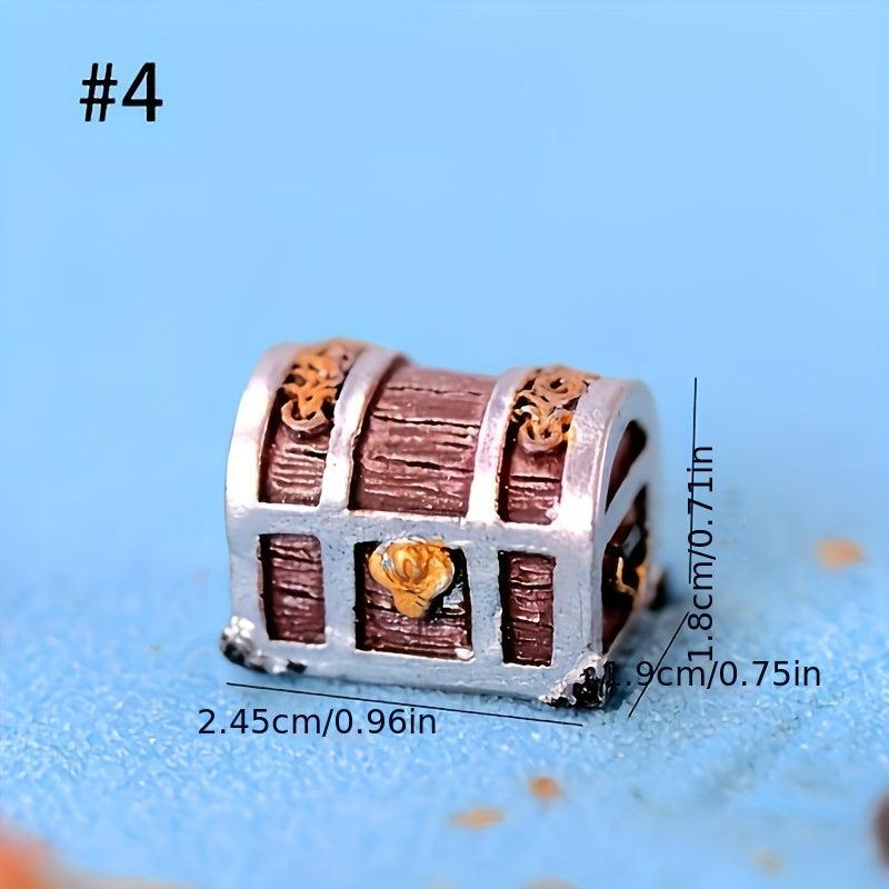 4pcs Mini Resin Treasure Chest Box Aquarium Decoration
