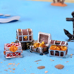 4pcs Mini Resin Treasure Chest Box Aquarium Decoration
