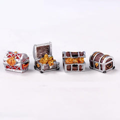 4pcs Mini Resin Treasure Chest Box Aquarium Decoration