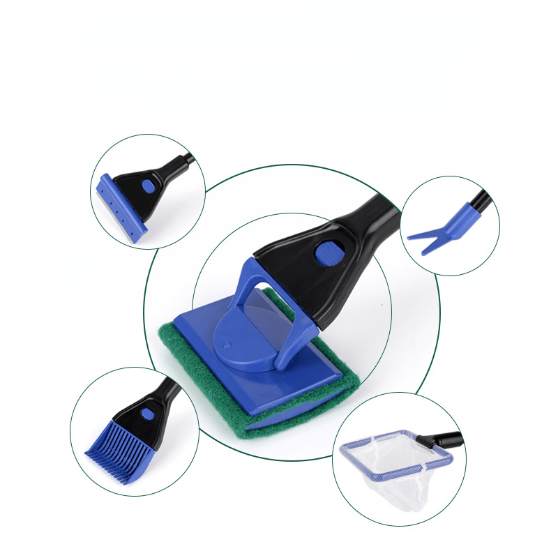 5-in-1 Aquarium Cleaner Set Long Handle Brush