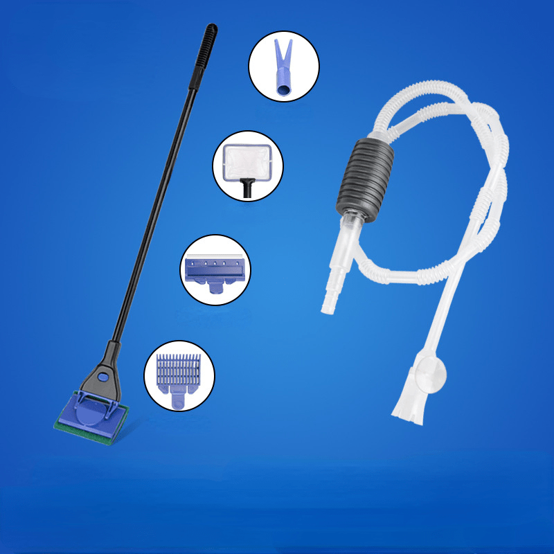5-in-1 Aquarium Cleaner Set Long Handle Brush