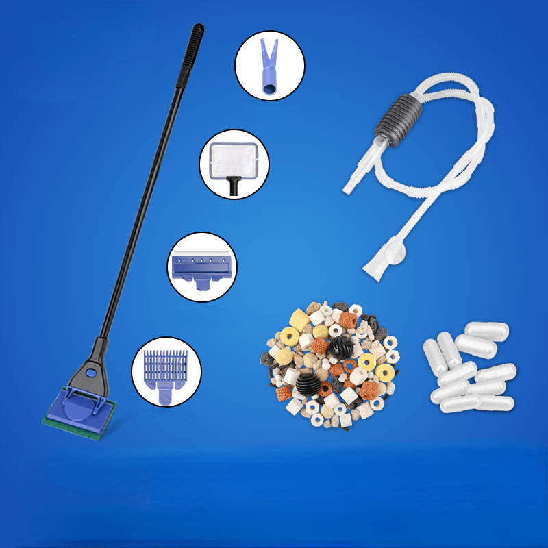 5-in-1 Aquarium Cleaner Set Long Handle Brush