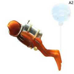 Fish Tank Diver Decoration Floating Diver Ornaments Small Diver With Ball