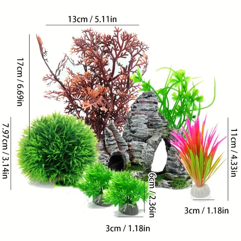 Aquarium Plastic Plants Fish Tank Decorations